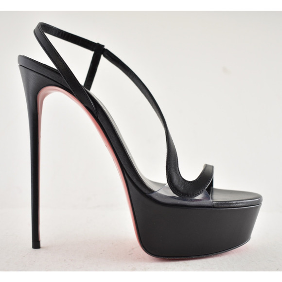 Christian Louboutin Rosalie Alta 150 Black Strap Platform Sandal Heel Pump 41 - Picture 2 of 13